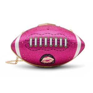 🔜 Betsey Johnson Xotackle Rhinestone Football 💖🏈